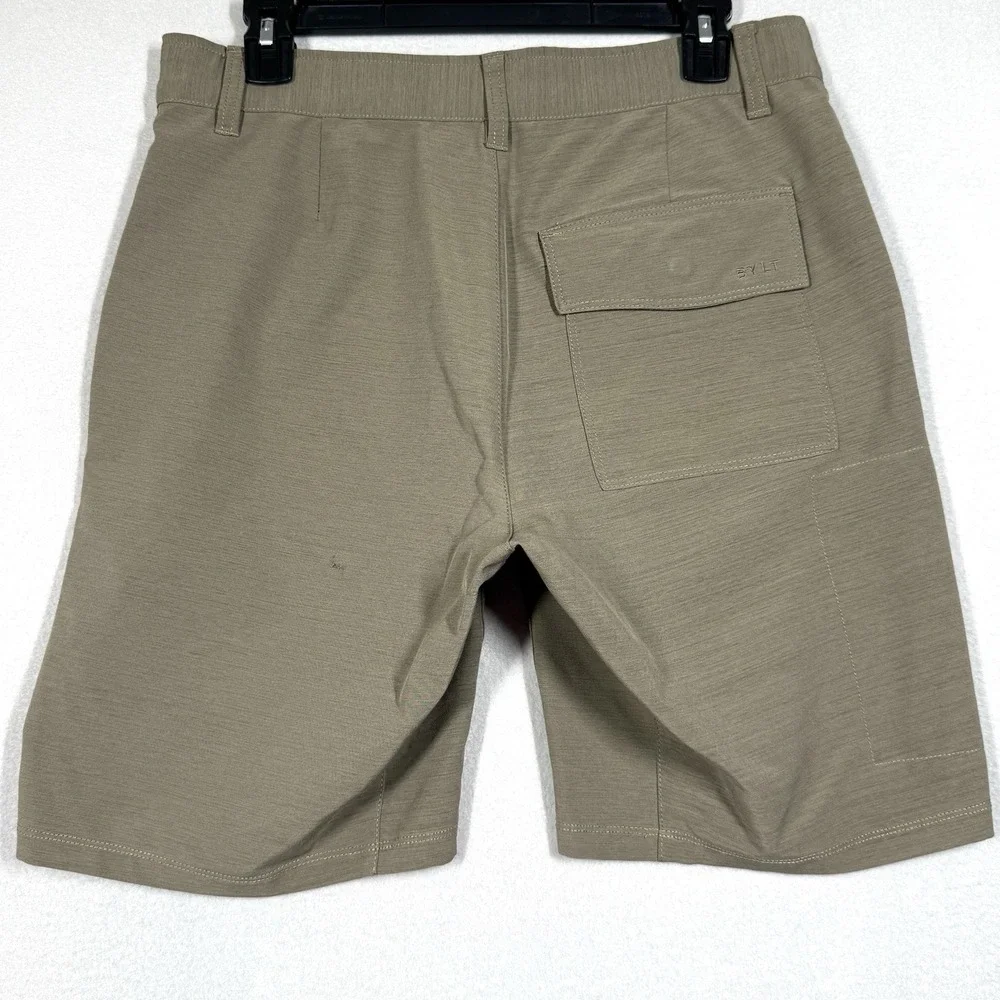Bylt Kinetic Shorts Mens Medium Taupe Performance‎ Athletic Golf Hiking Chino